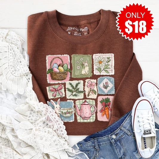 Bunny Sweatshirt - Heather Brown - 18