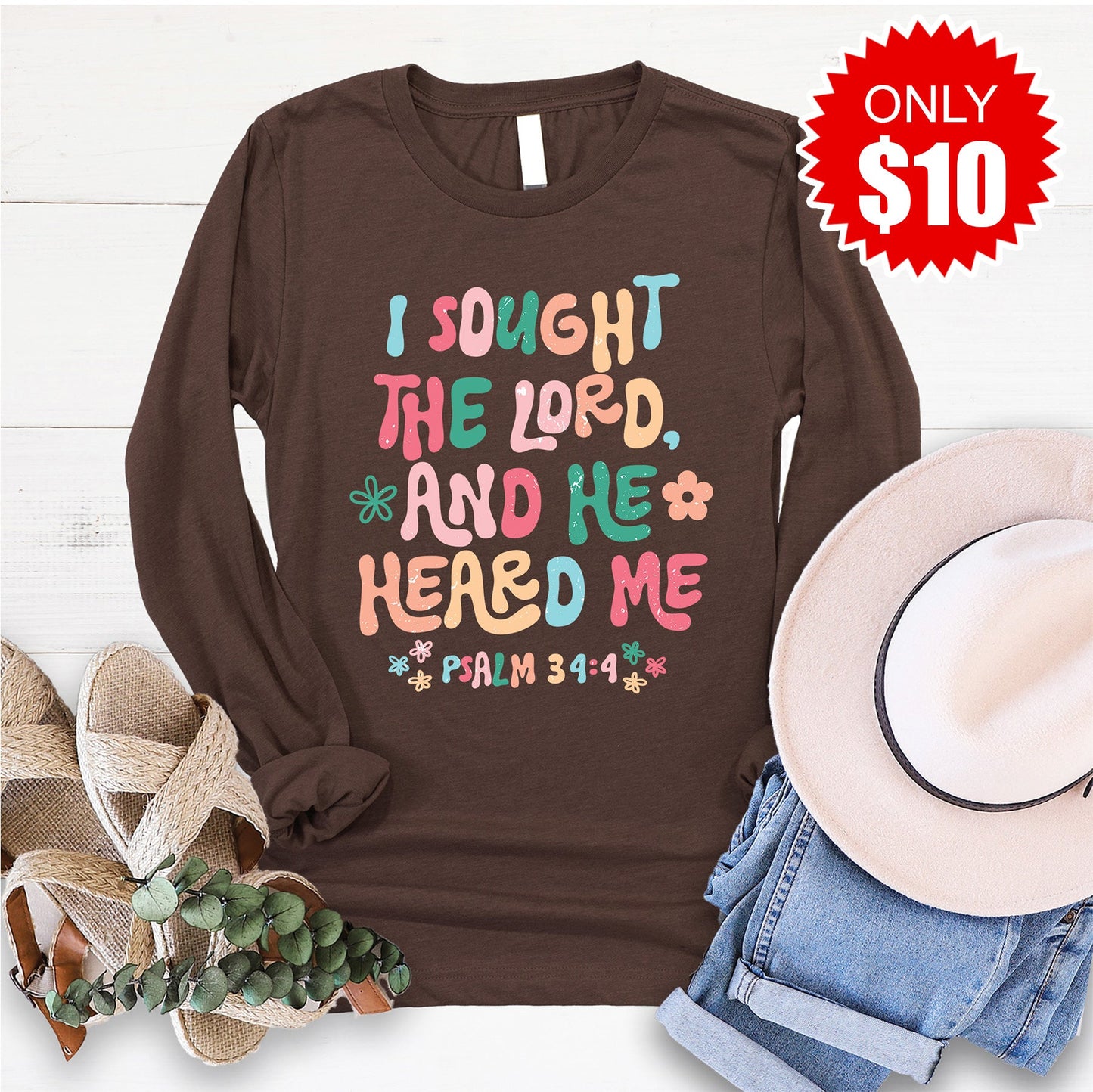 He Heard Me Long Sleeve - Heather Brown - 10