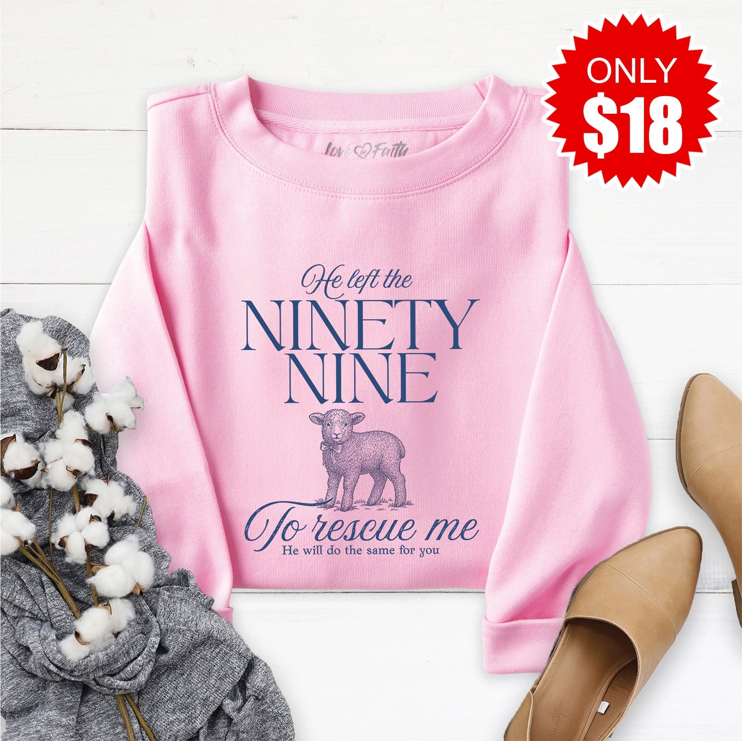 He Left The Ninety Nine Sweatshirt - Heather Bubble Gum - 18