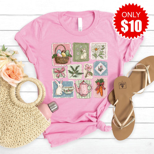 Bunny Tee - Heather Bubble Gum - 10