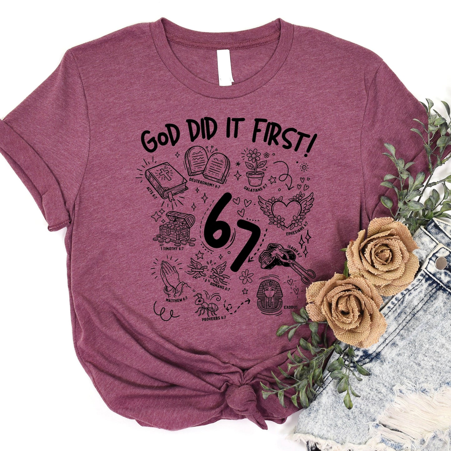 God Did It First Black Tee