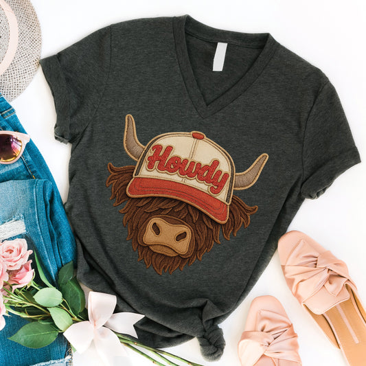 Howdy Cap Cattle V-Neck