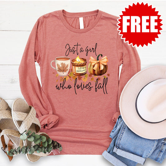 Just a Girl Long Sleeve - Heather Clay - 0
