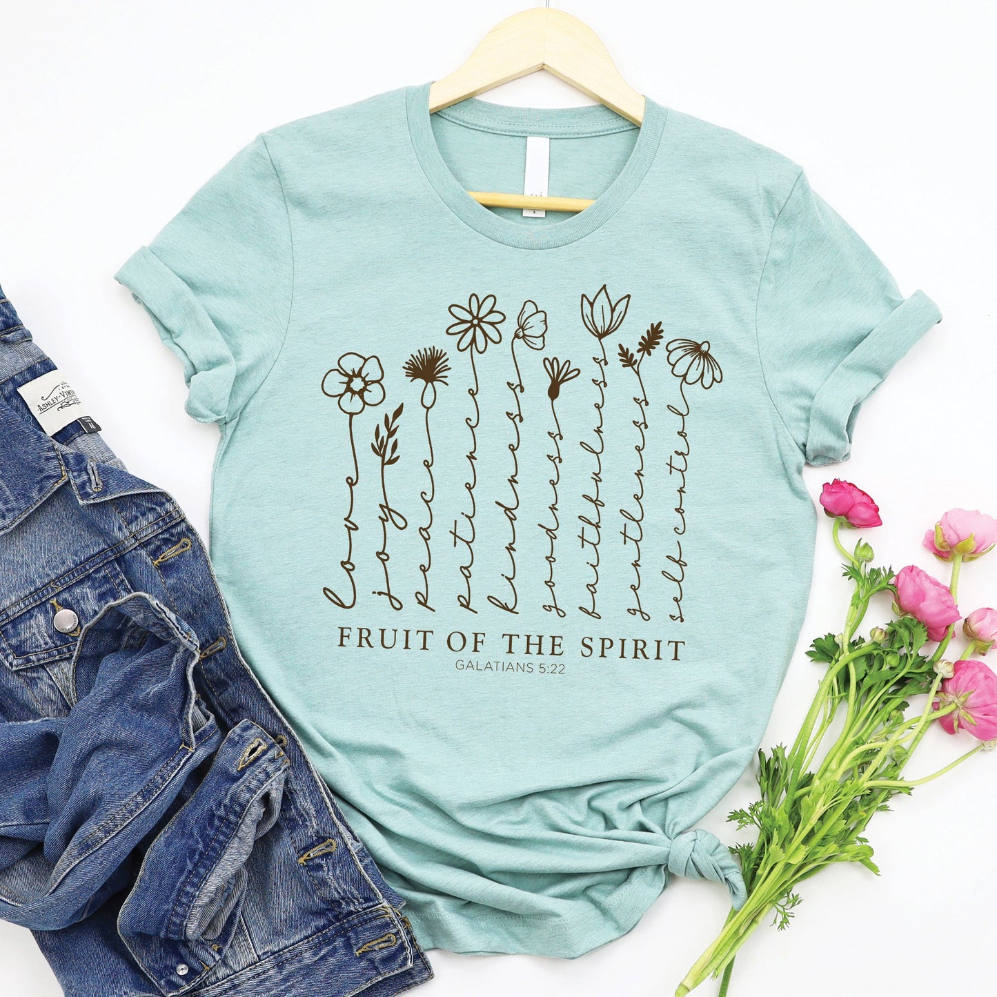 Fruit Of The Spirit Tee - Heather Dusty Blue