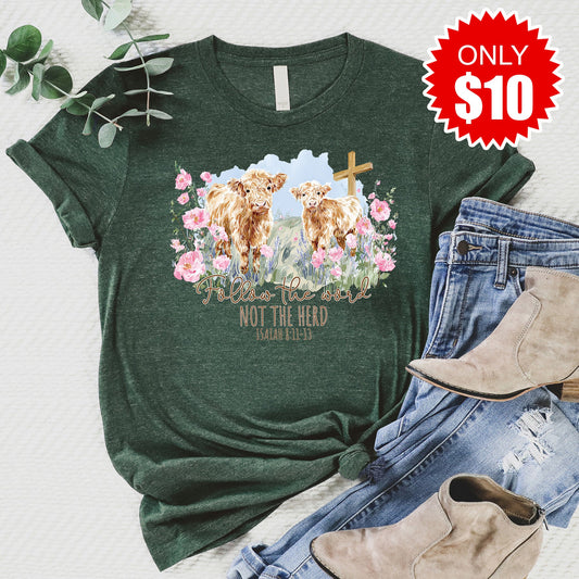 Follow The Word Tee - Heather Forest - 10