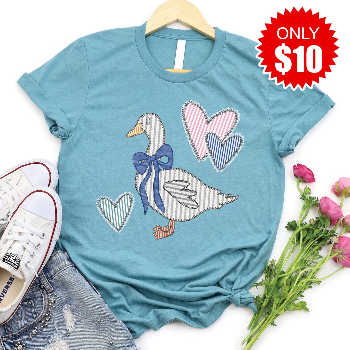 Goose Tee - Heather Lagoon - 10