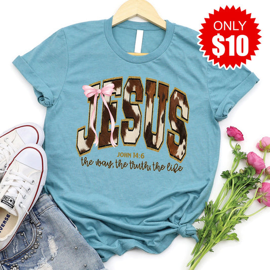 Jesus Tee - Heather Lagoon - 10