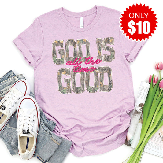 God Is Good Tee - Heather Lilac - 10