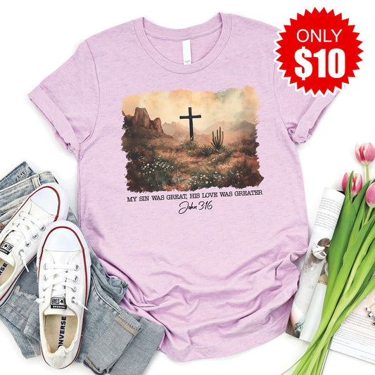 John 3:16 Tee - Heather Lilac - 10