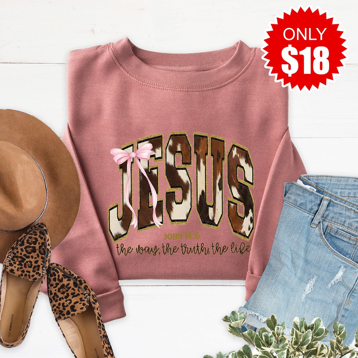 Jesus Sweatshirt - Heather Mauve - 18