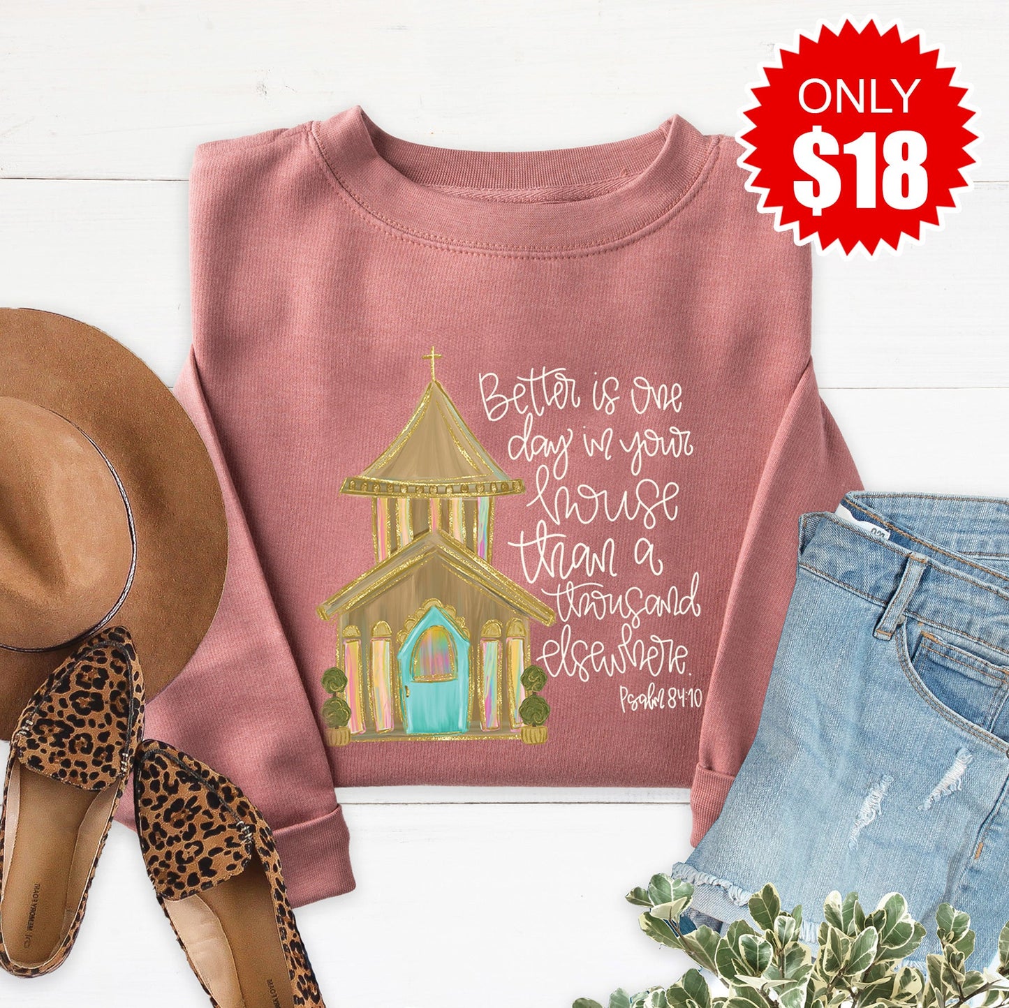Church Sweatshirt - Heather Mauve - 18
