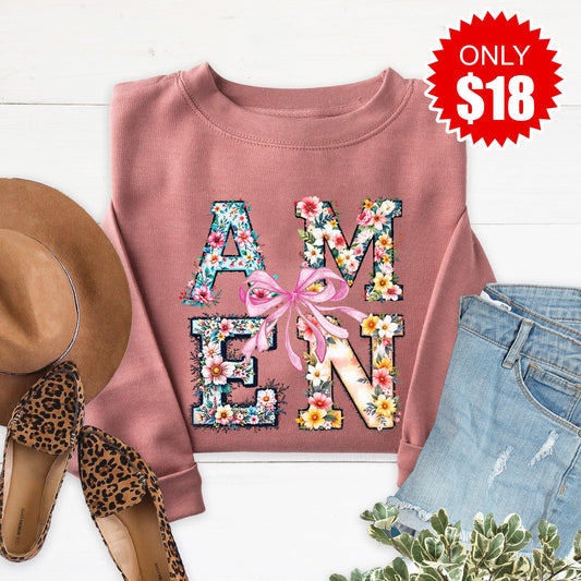 Amen Sweatshirt - Heather Mauve - 18