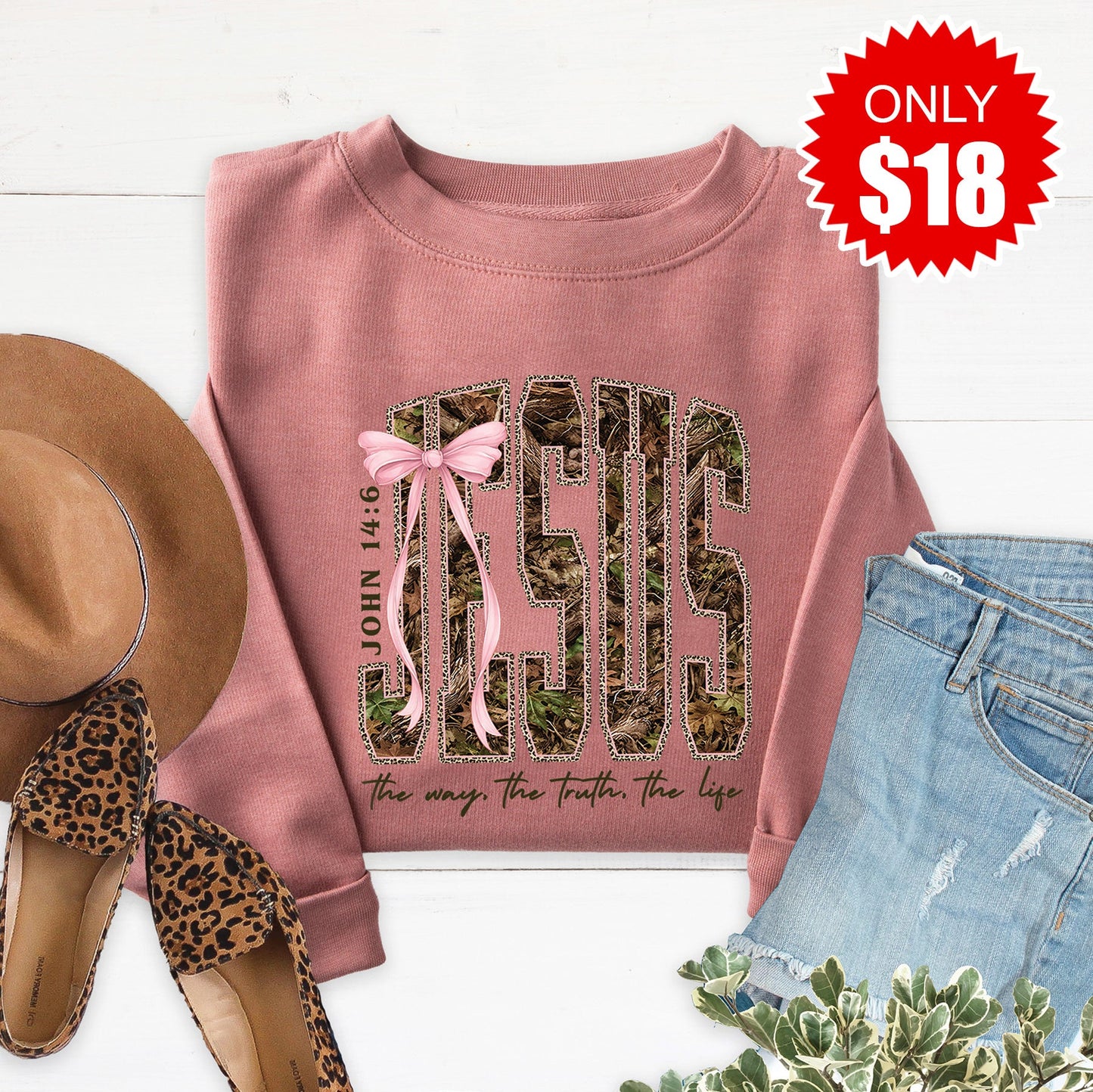 Jesus Sweatshirt - Heather Mauve - 18