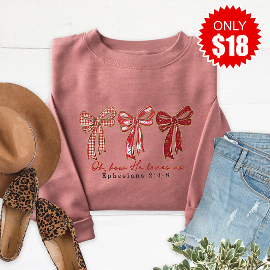 How He Loves Us Sweatshirt - Heather Mauve - 18