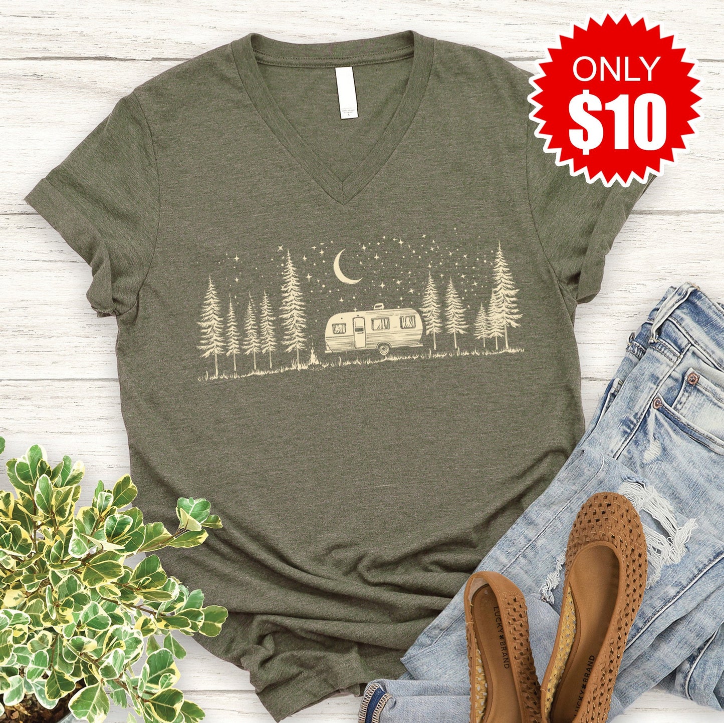 Camping Life V-Neck - 10