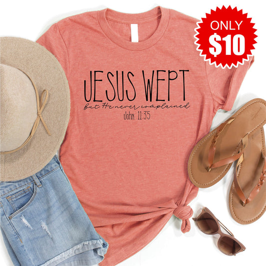 Jesus Wept Tee - Heather Papaya - 10