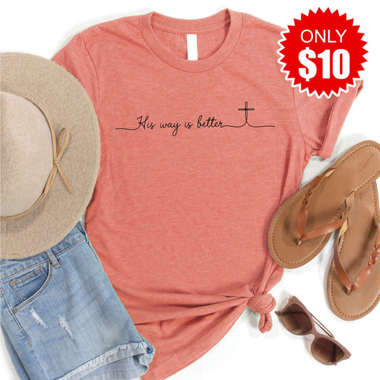 His Way Is Better Tee - Heather Papaya - 10