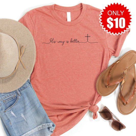 His Way Is Better Tee - Heather Papaya - 10