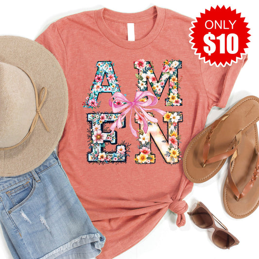 Amen Tee - Heather Papaya - 10