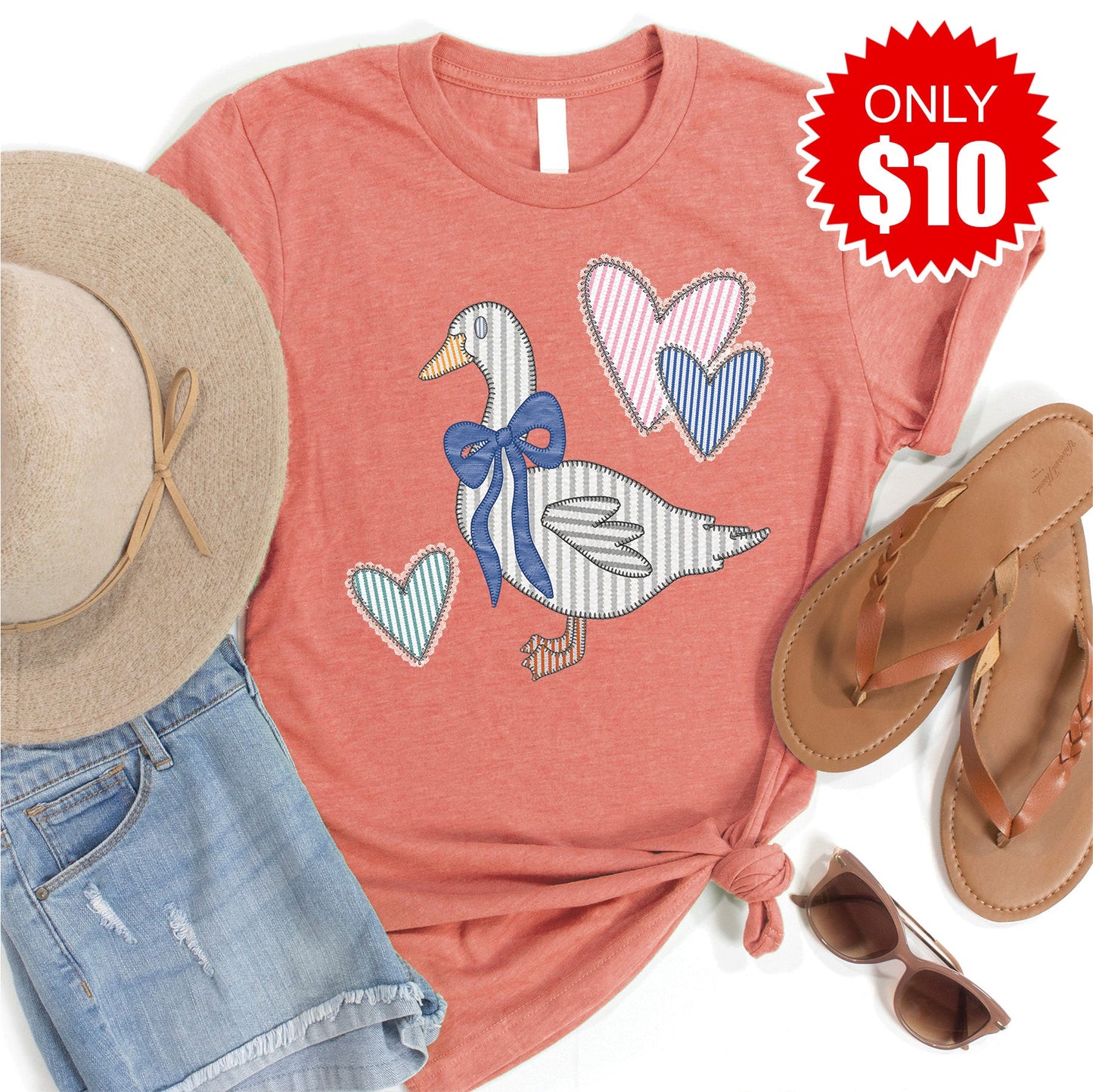 Goose Tee - Heather Papaya - 10