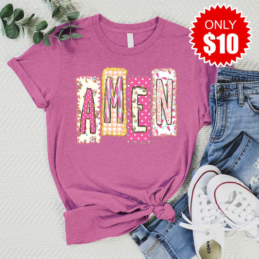 Amen Tee - Heather Peony - 10