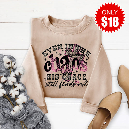 His Grace Still Finds Me Sweatshirt - Sand - 18