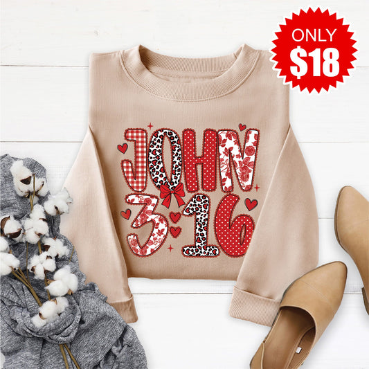 John 3:16 Sweatshirt - Sand - 18