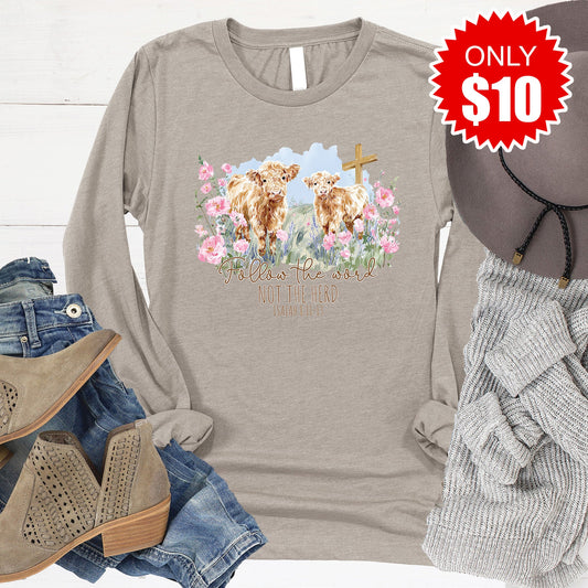 Follow The Word Long Sleeve - Heather Stone - 10