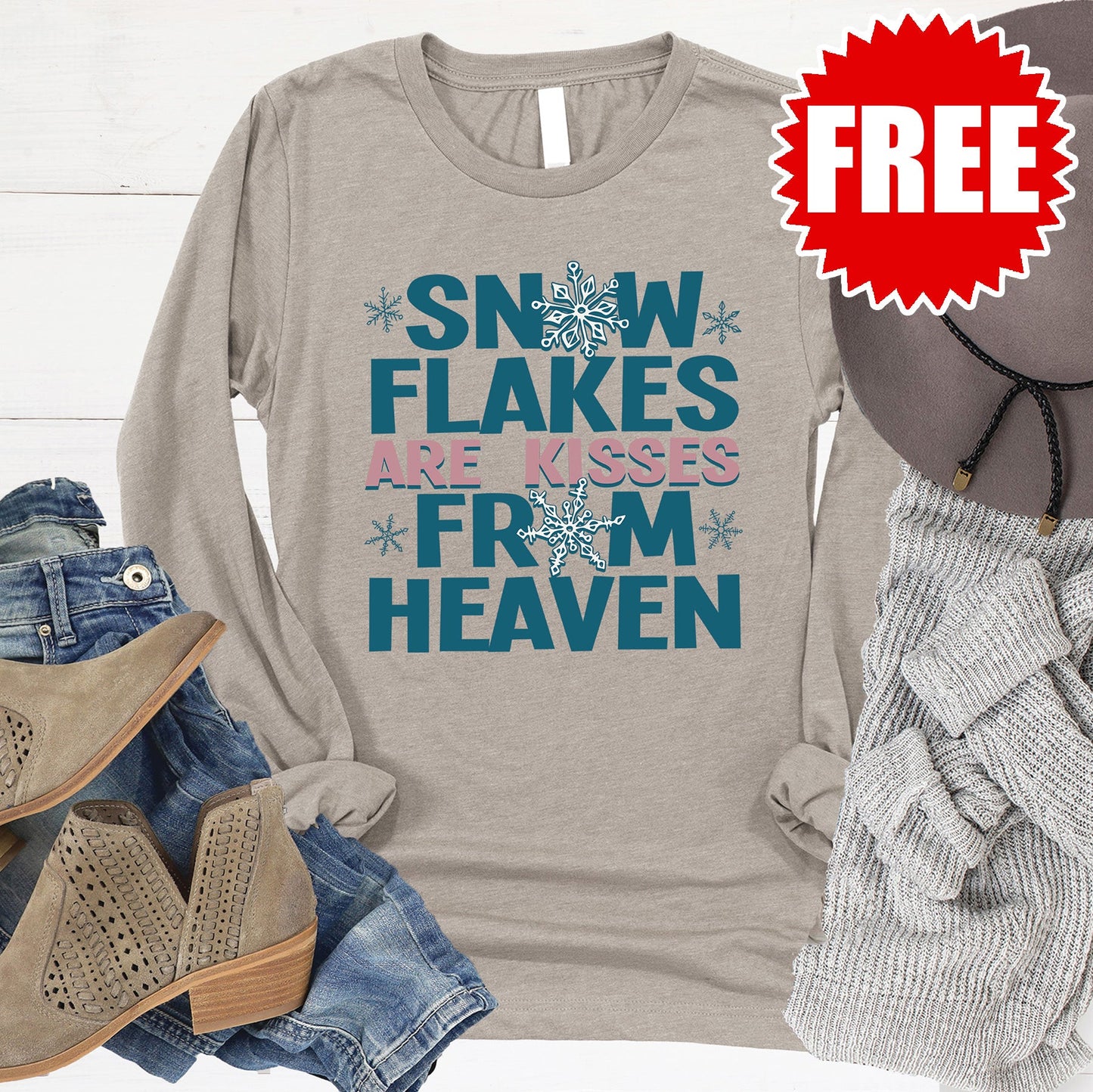 Kisses from Heaven Long Sleeve - Heather Stone - 0