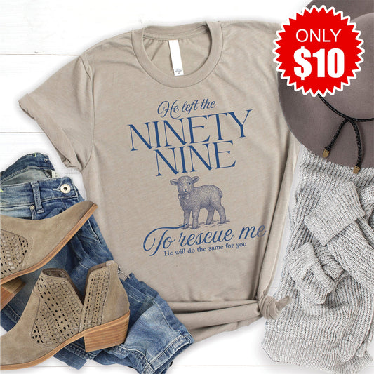 He Left The Ninety Nine Tee - Heather Stone - 10