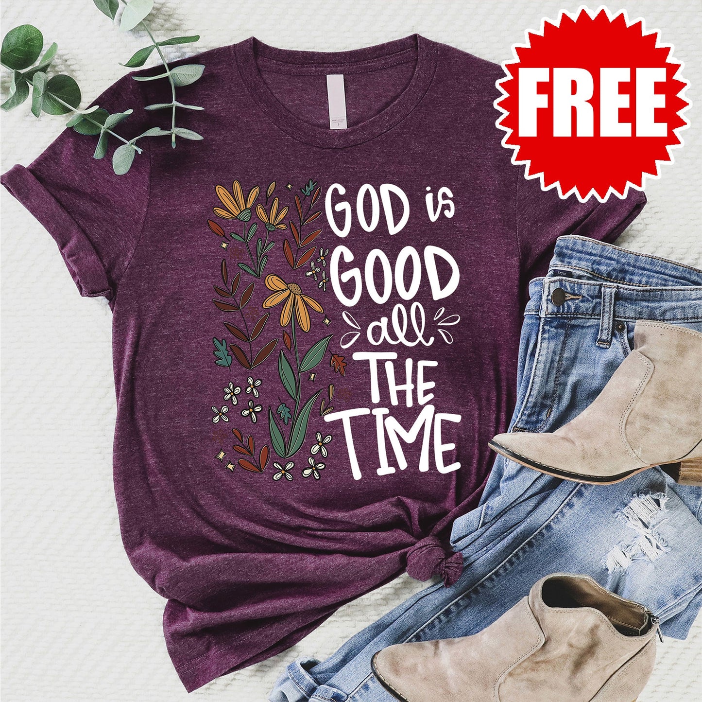 God is Good Tee - Heather Sugar Plum - 0