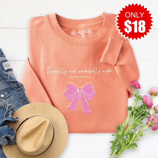 Fearfully and Wonderfully Made Sweatshirt - Heather Terracotta - 18