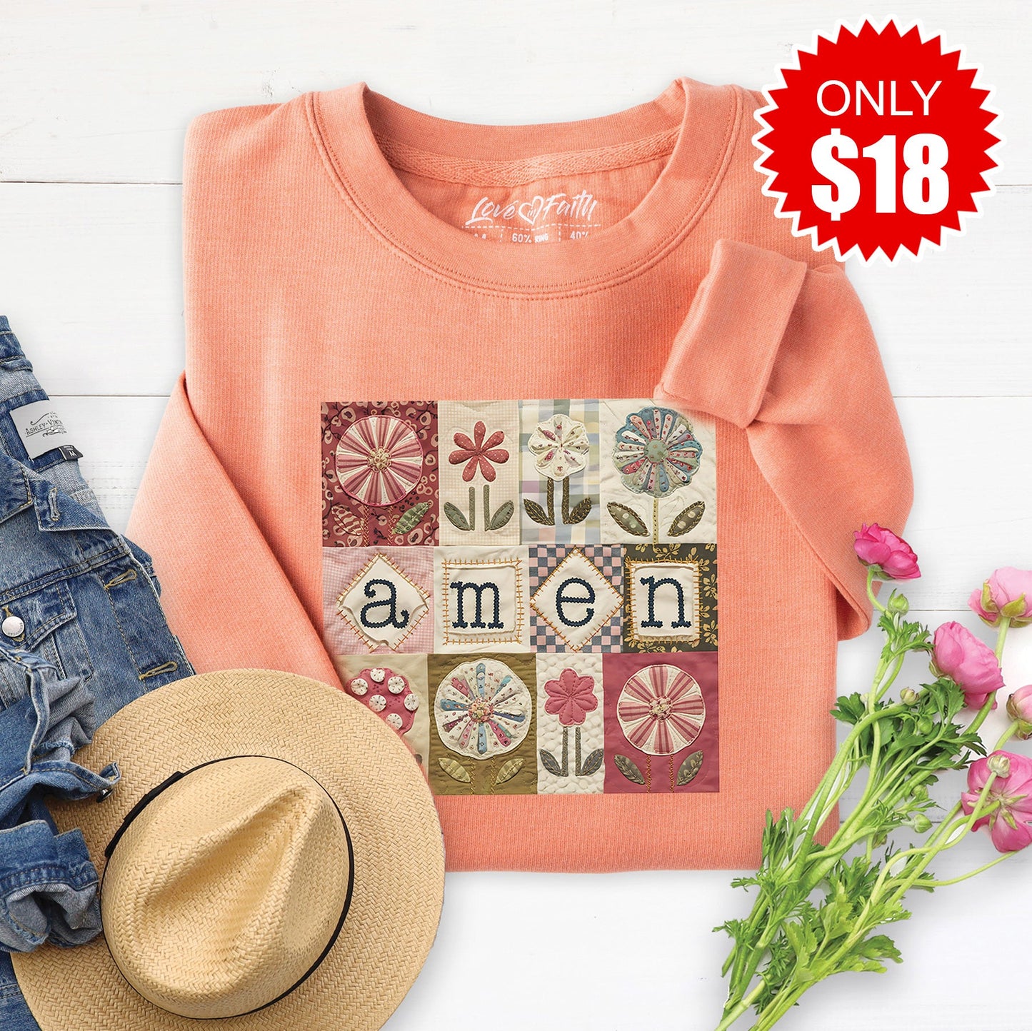 Amen Sweatshirt - Heather Terracotta - 18