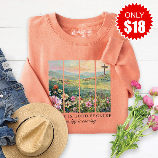 Friday Is Good Sweatshirt - Heather Terracotta - 18