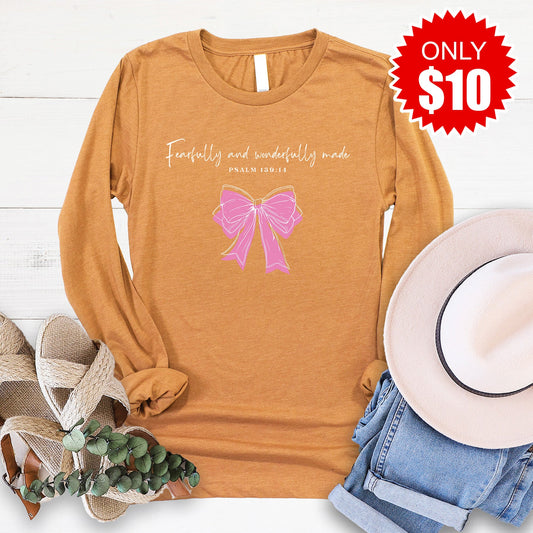 Fearfully and Wonderfully Made Long Sleeve - Heather Toast - 10
