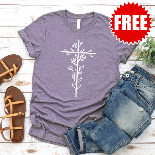 Floral Cross Tee - 0