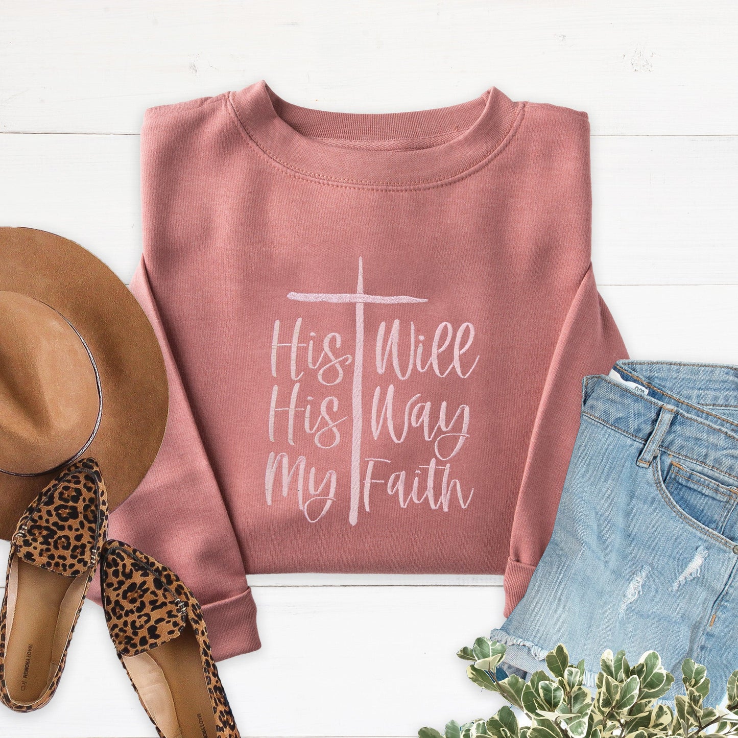 Embroidered His Way My Faith Sweatshirt