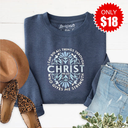 Embroidered I Can Do All Things Sweatshirt - 18