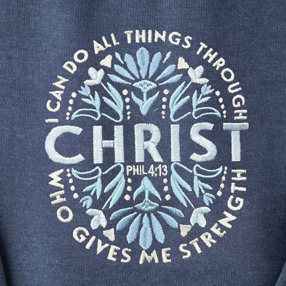 Embroidered I Can Do All Things Sweatshirt - 18
