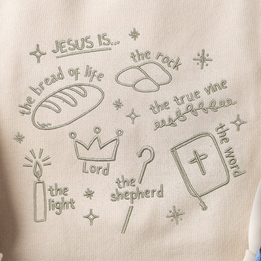 Embroidered Jesus Is Sweatshirt
