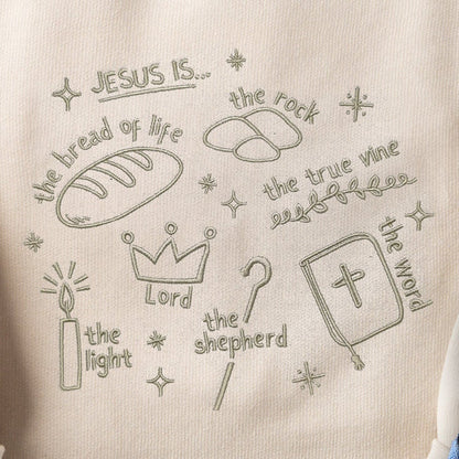 Embroidered Jesus Is Sweatshirt