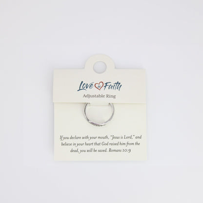 Jesus Saves Platinum Plated Brass Ring