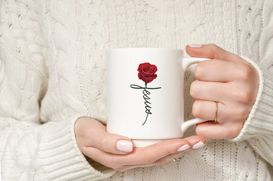 Jesus Rose Mug 15oz