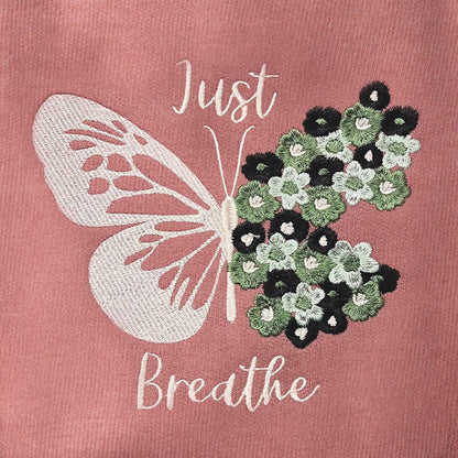 Just Breathe Embroidered Crewneck Sweatshirt