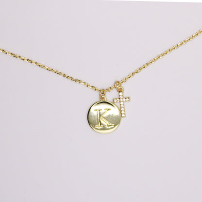 Initial Cross Gold Necklace (Copy)
