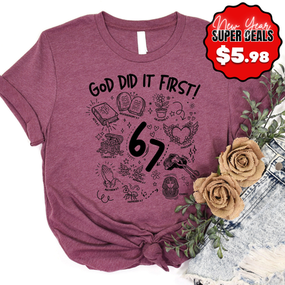 God Did It First Black Tee