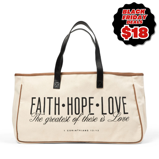 Faith Hope Love Canvas Tote Bag