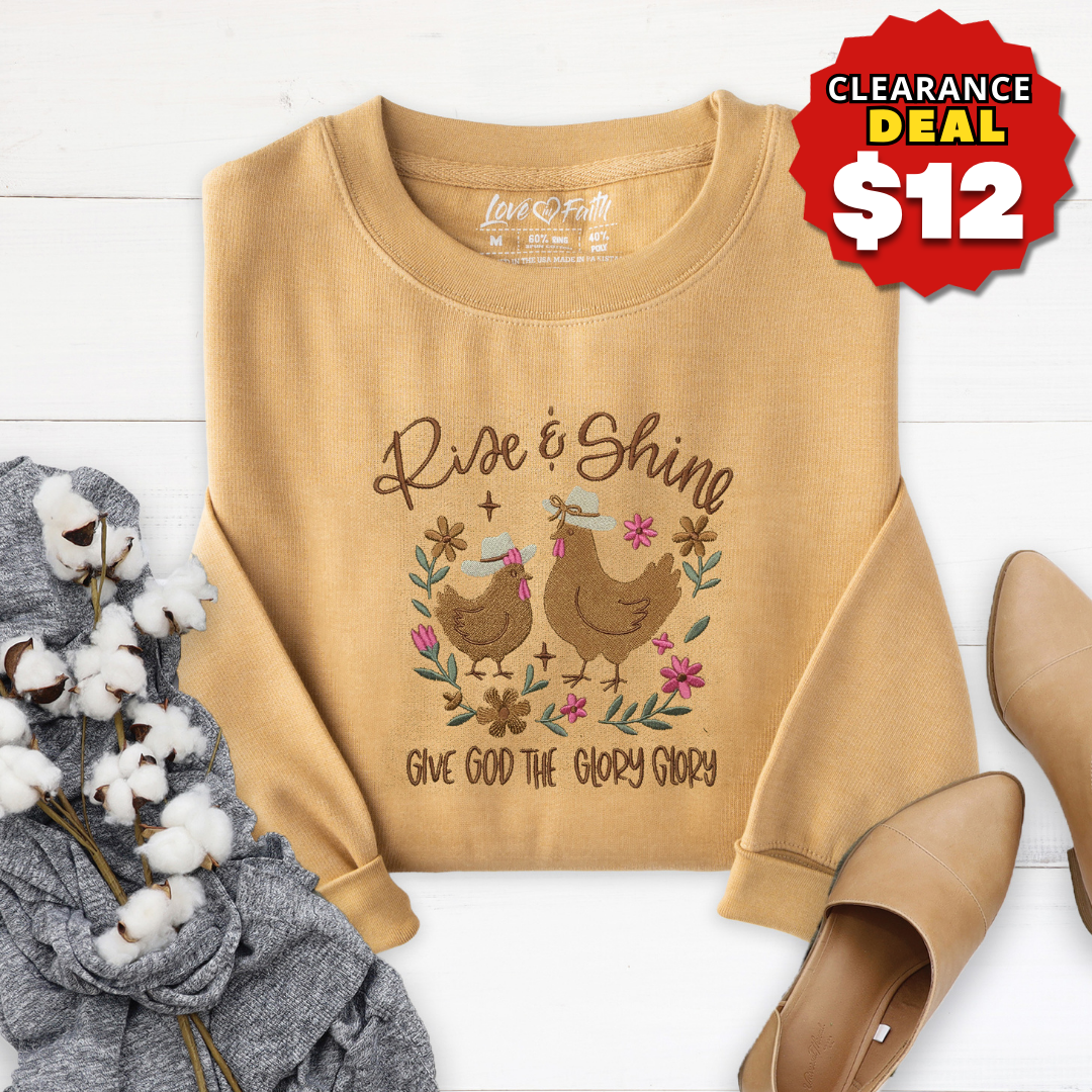 Embroidered Rise and Shine Sweatshirt
