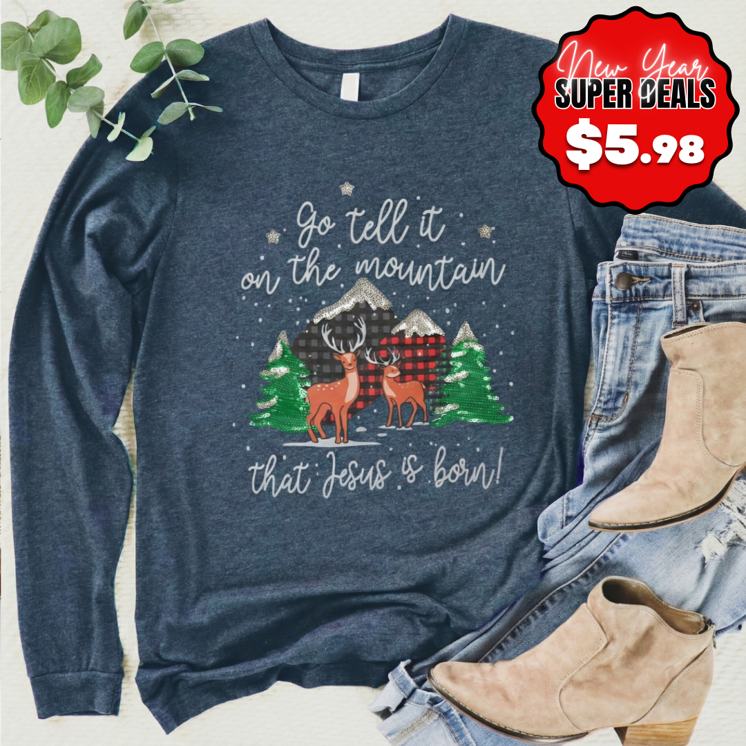 Go Tell Long Sleeve Sequin Tee