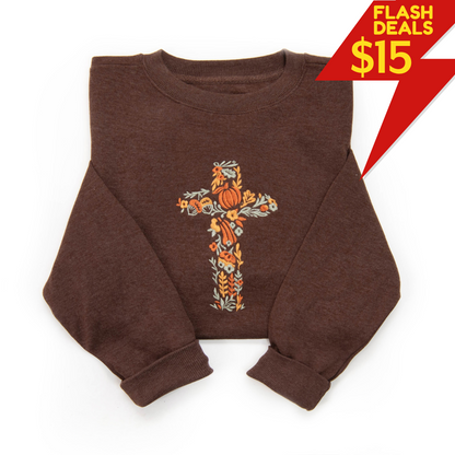 Embroidered Fall Cross Sweatshirt
